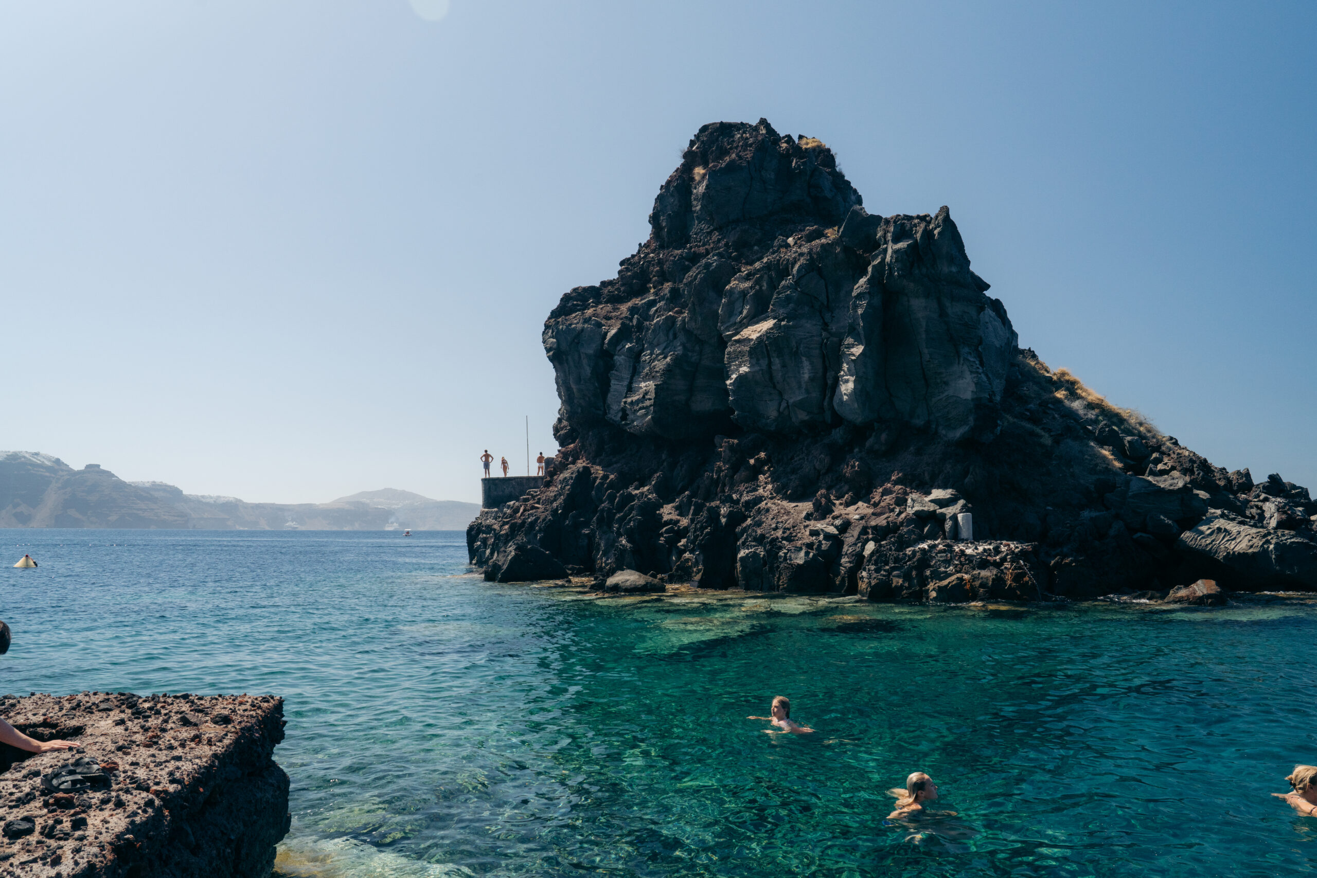 Ammoudi Bay cliff jumping Santorini