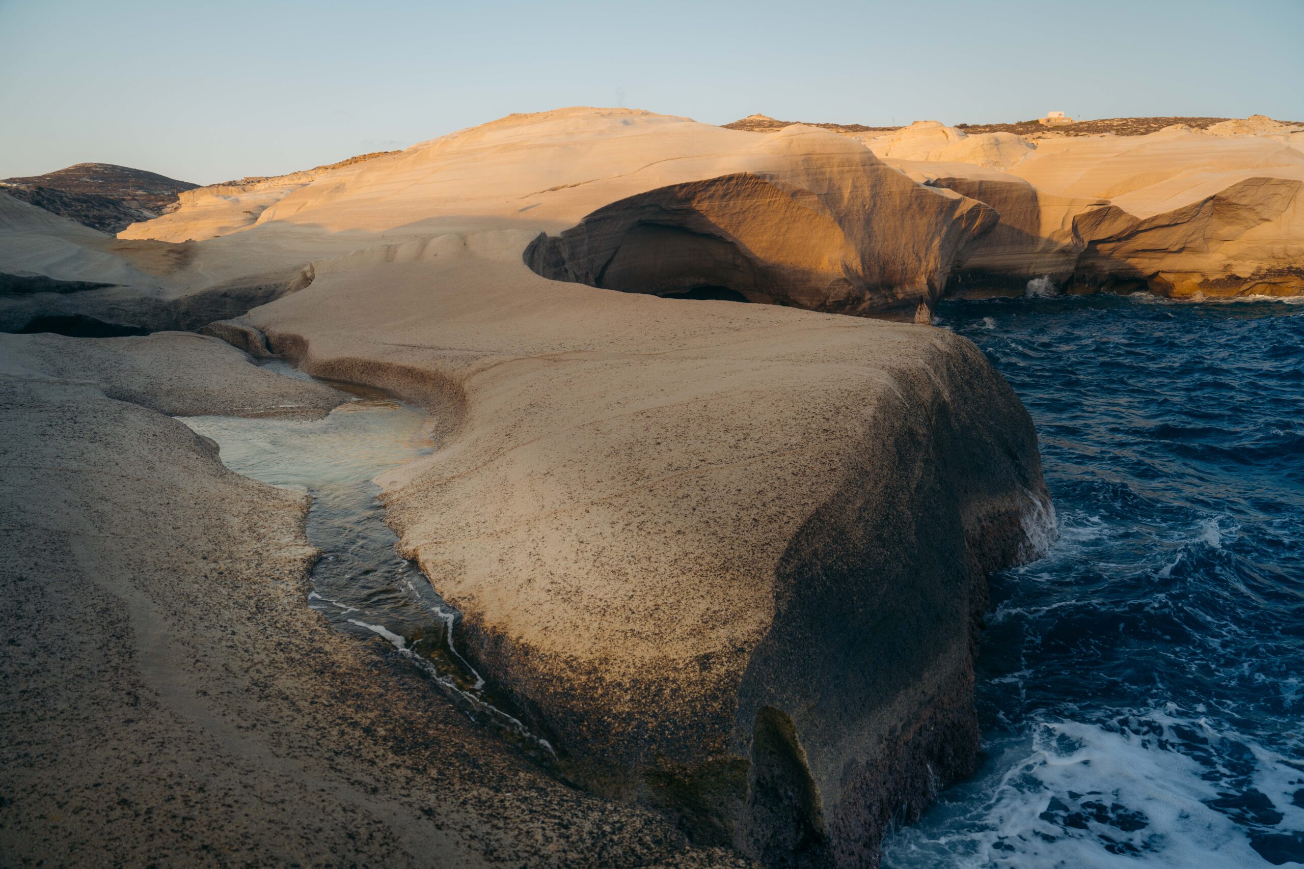 Hidden coves Sarakiniko Milos