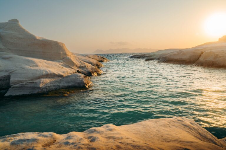 sarakiniko, sunrise, greece, travel, milos, greek island, travel tip